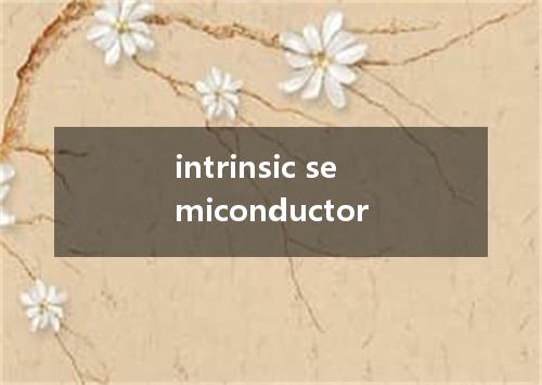 intrinsic semiconductor是什么意思