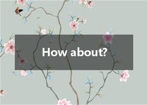 How about?是什么意思