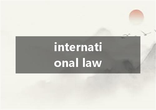 international law是什么意思