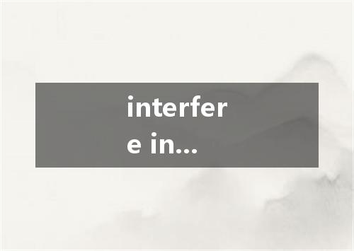 interfere in...是什么意思