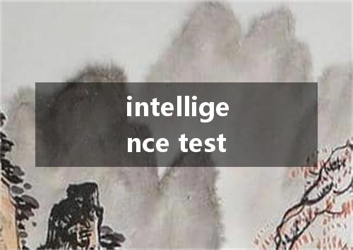 intelligence test是什么意思