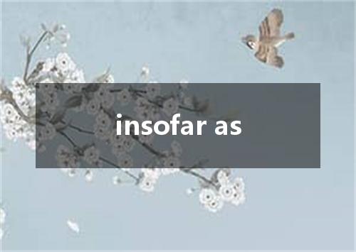 insofar as是什么意思