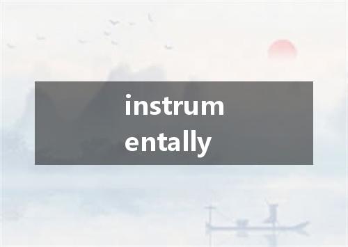 instrumentally是什么意思
