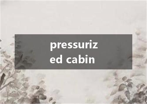 pressurized cabin是什么意思