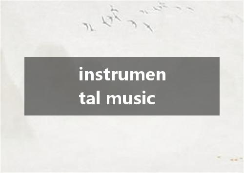 instrumental music是什么意思