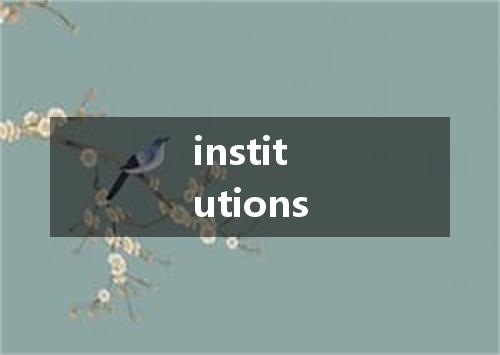 institutions是什么意思