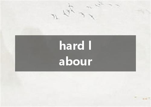 hard labour是什么意思