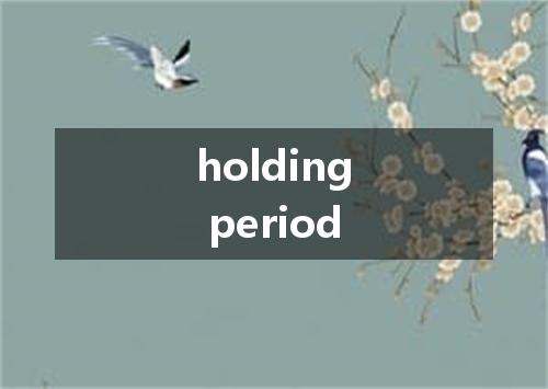 holding period是什么意思