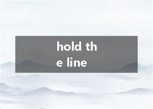 hold the line是什么意思