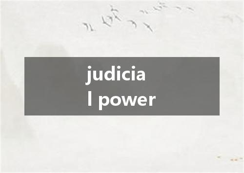 judicial power是什么意思