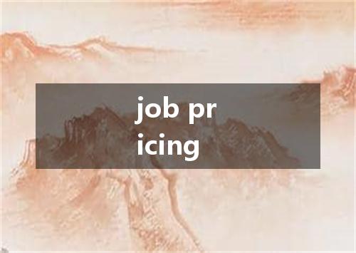 job pricing是什么意思
