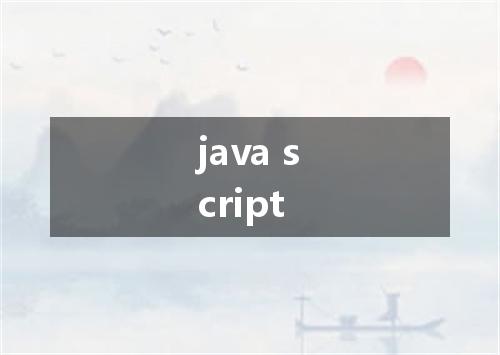 java script是什么意思