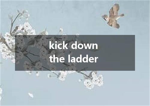 kick down the ladder是什么意思