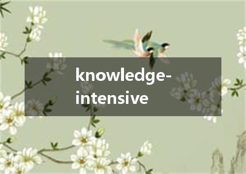 knowledge-intensive是什么意思