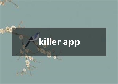 killer app是什么意思