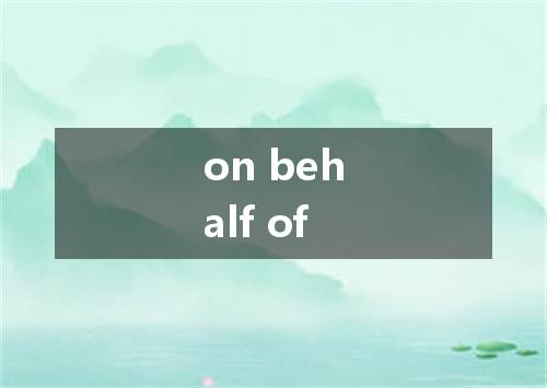 on behalf of是什么意思