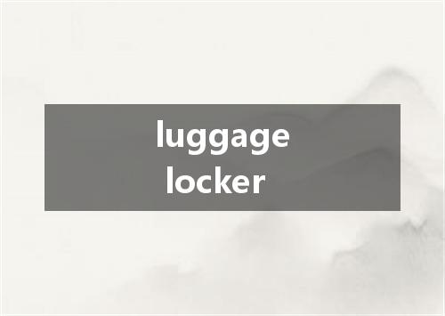 luggage locker是什么意思