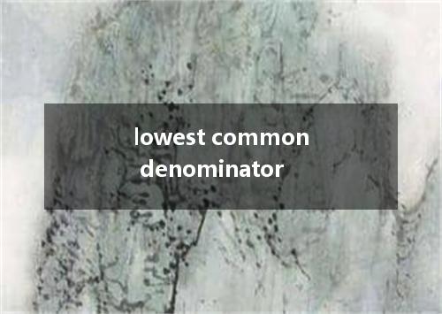 lowest common denominator是什么意思