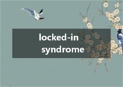 locked-in syndrome是什么意思
