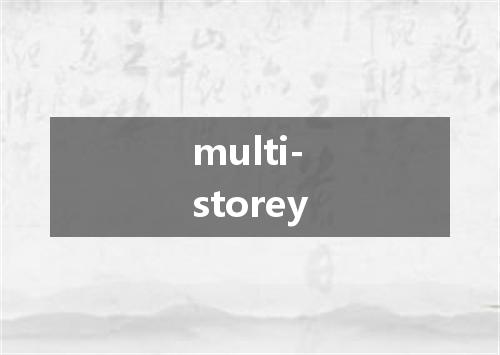 multi-storey是什么意思