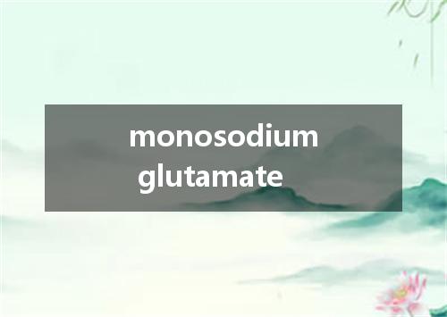 monosodium glutamate是什么意思