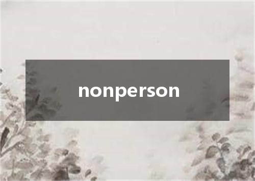 nonperson是什么意思