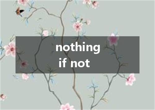 nothing if not是什么意思