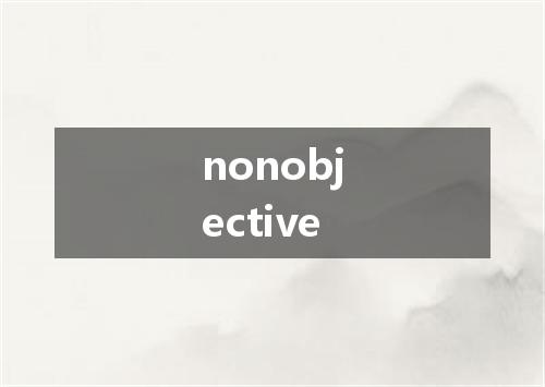 nonobjective是什么意思