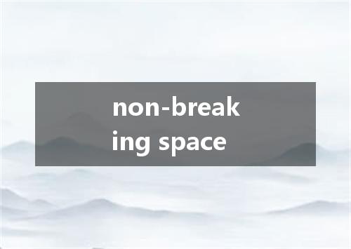 non-breaking space是什么意思