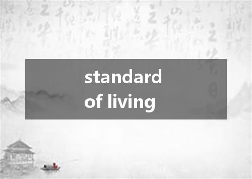 standard of living是什么意思