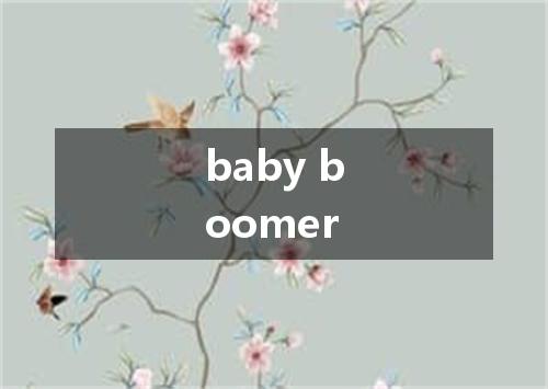 baby boomer是什么意思