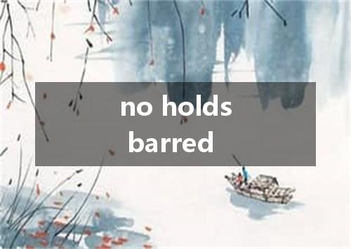 no holds barred是什么意思