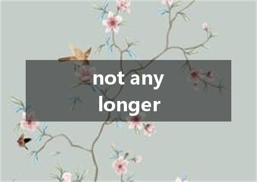 not any longer是什么意思