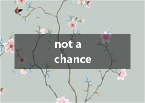 not a chance是什么意思