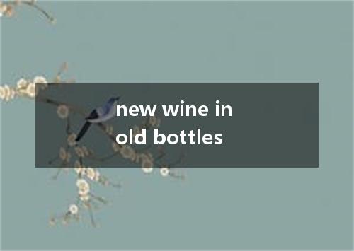 new wine in old bottles是什么意思
