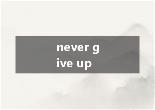 never give up是什么意思