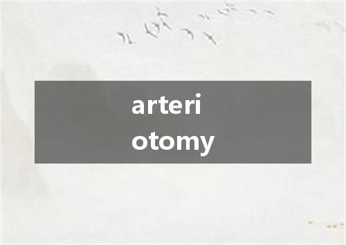 arteriotomy是什么意思