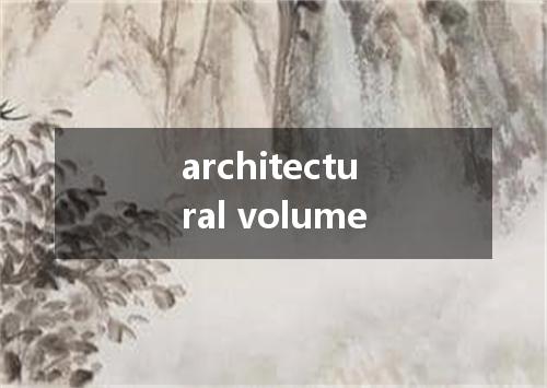 architectural volume是什么意思