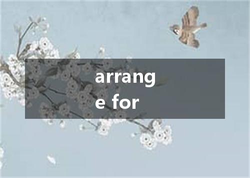 arrange for是什么意思