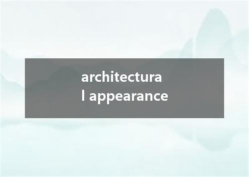 architectural appearance是什么意思