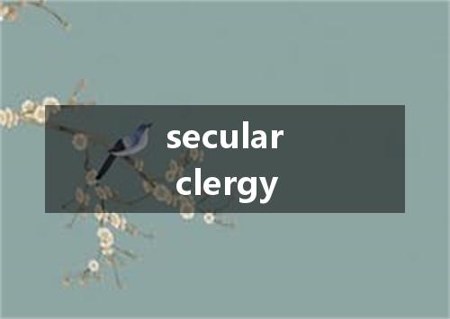 secular clergy是什么意思
