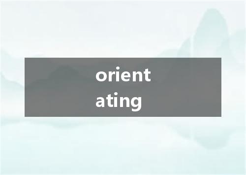 orientating是什么意思