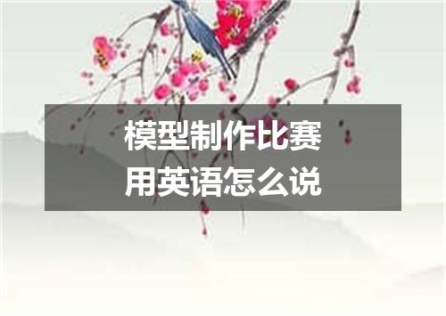 模型制作比赛用英语怎么说