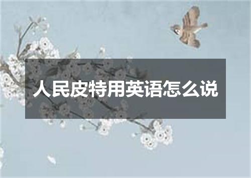 人民皮特用英语怎么说