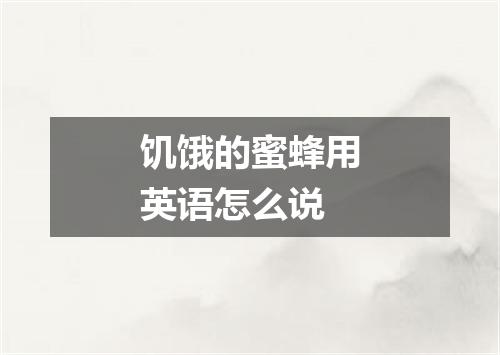 饥饿的蜜蜂用英语怎么说
