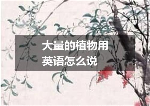 大量的植物用英语怎么说