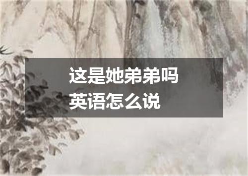 这是她弟弟吗英语怎么说