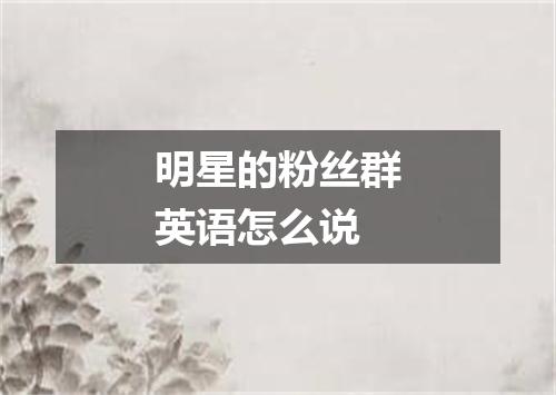 明星的粉丝群英语怎么说