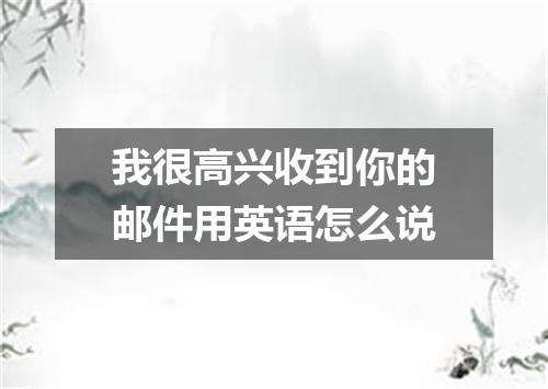 我很高兴收到你的邮件用英语怎么说