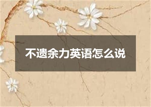 不遗余力英语怎么说